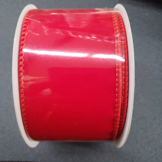 2.5" x 10 yard ribbon - red gold edge