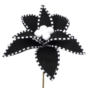 11" velvet poinsettia peppermint edge pick