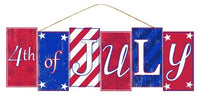 14"L X 4.75"H 4Th Of July Block Sign