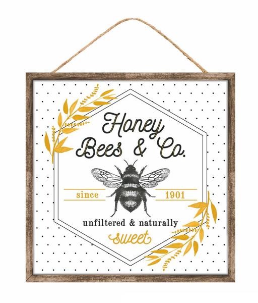 10" square Honey Bees And Co Sign