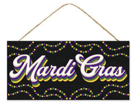 12.5"Lx6"H Retro Mardi Gras Sign