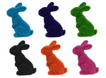 11.5"H x 7"L Flocked Sitting Rabbit 6 assorted