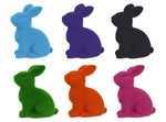 10"H x 8.25"L Flocked Sitting Rabbit 6 assorted