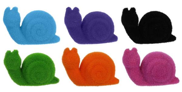 5.5"L x 3.75"H Flocked Snail 6 assorted
