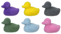 5"Lx3.75"H Flocked Baby Duck 6 assorted