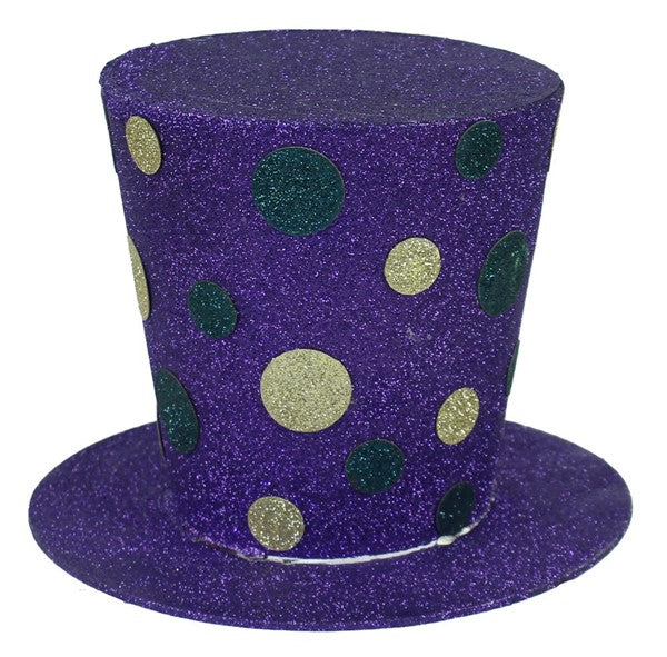 8.5"Dia x 6"H mardi gras Glitter Dots Hat