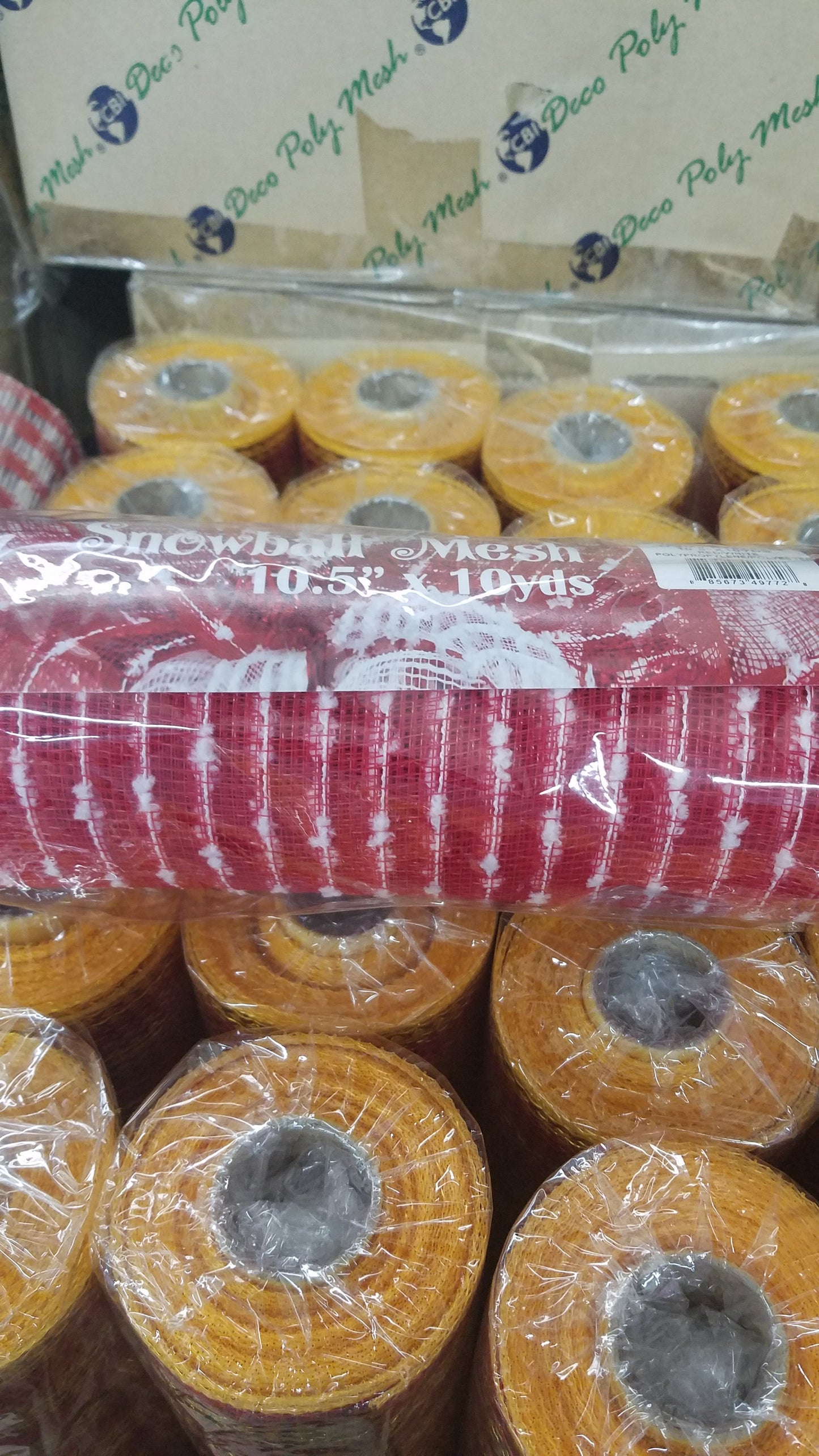 10.5"X10yd Cotton Ball/Snowdrift Poly Mesh