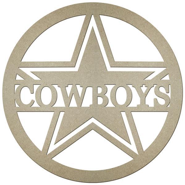 23"Dia wood Cowboys with a Star In A Circle sign