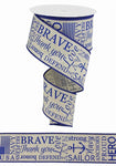 2.5"X10yd Navy On Royal Burlap