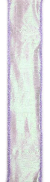 2.5"X10yd Irid Faux Dupioni irid white/lavender ribbon