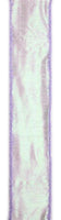 2.5"X10yd Irid Faux Dupioni irid white/lavender