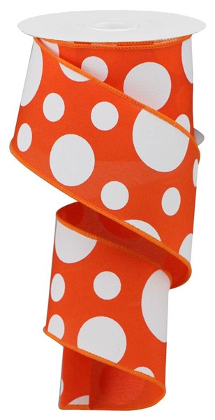 2.5"X10yd Giant Two Size Dots/Pg Fabric