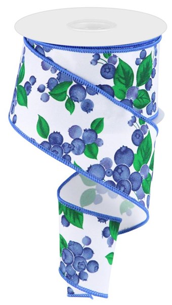 2.5" x 10 yard blueberries ribbon