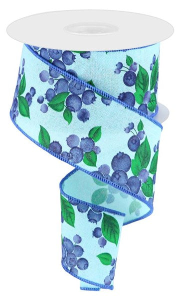 2.5" x 10 yard blueberries ribbon