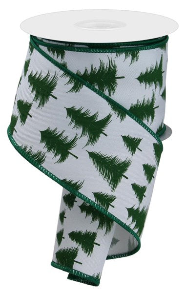 2.5" X 10YD WISPY PINE TREES ribbon