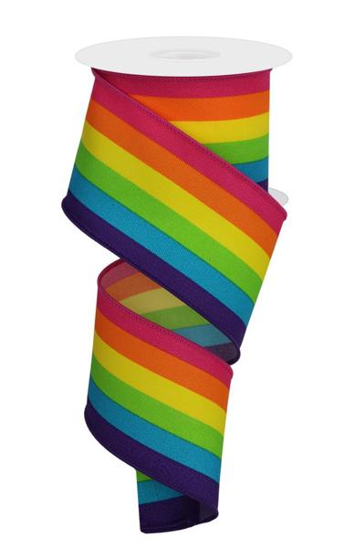 2.5"X10yd LGBT rainbow ribbon