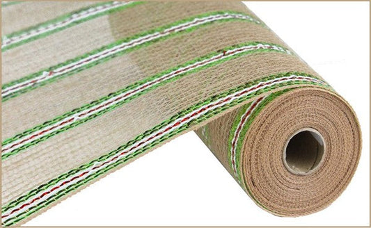 10.25"X10YD JUTE with Green FOIL MESH