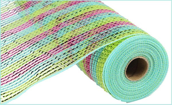 10.5"X10yd Wide Foil Mesh - green/pink/yellow