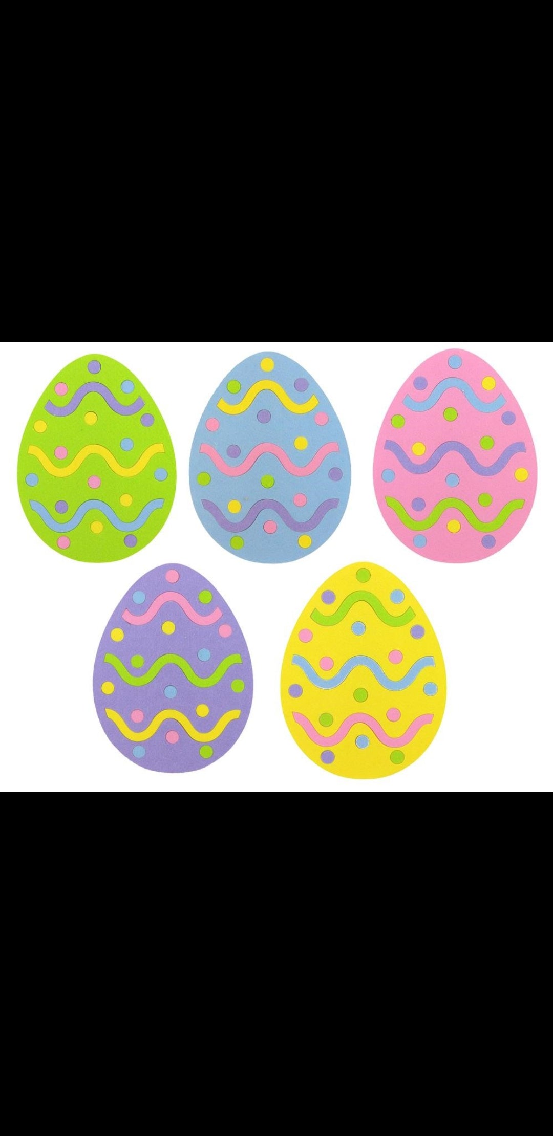 12.5"H X 9.5"W Spring Easter Felt/Foam Lines with Dot Eggs Sign